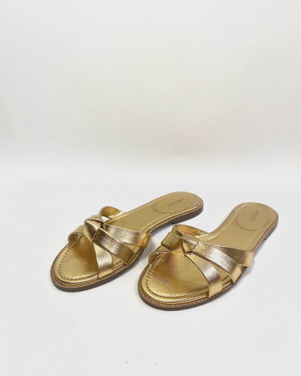 Rasteira metalizada dourada AREZZO - 38 *nunca usado*