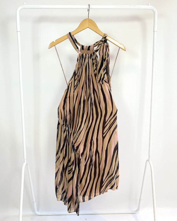 Vestido marrom com listras abstratas ANIMALE - 42