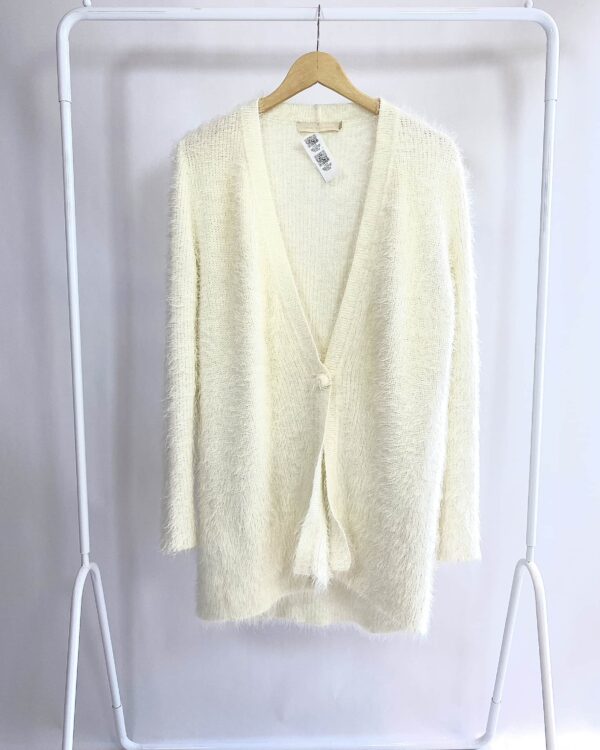 Casaco alongado off white plush CRIS BARROS - P