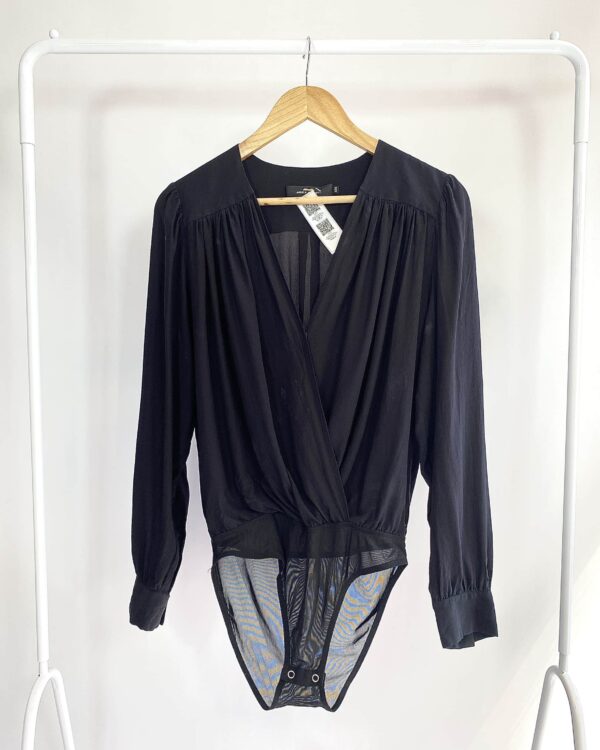 Body seda preto manga longa ANDREA MARQUES - 42 - VENDIDO SISTEMA OTO