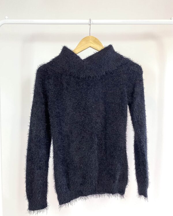 Pull preta com fios de lurex EVA - P - VENDIDO SISTEMA OTO