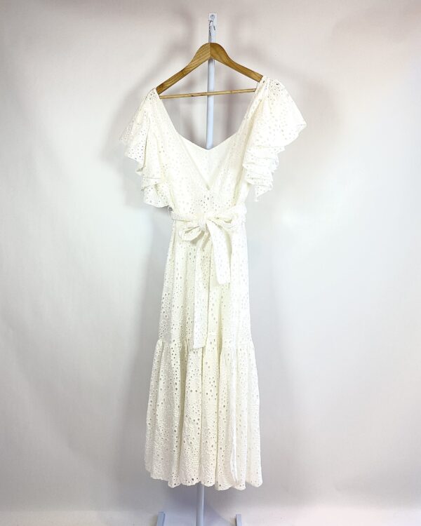Vestido midi de laise branco ZARA - M