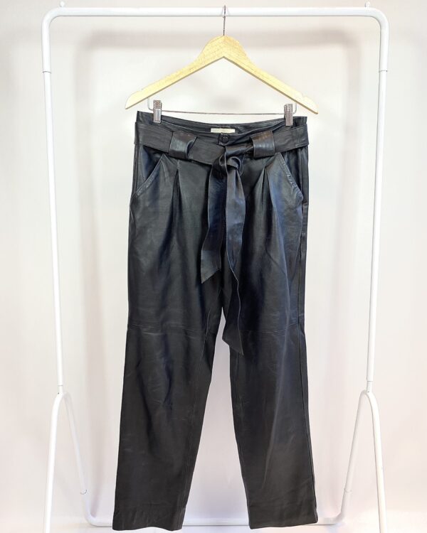 Calça de couro preta DANI BERNARDES - 42