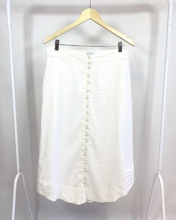 Saia midi branca com pérolas IORANE - 42