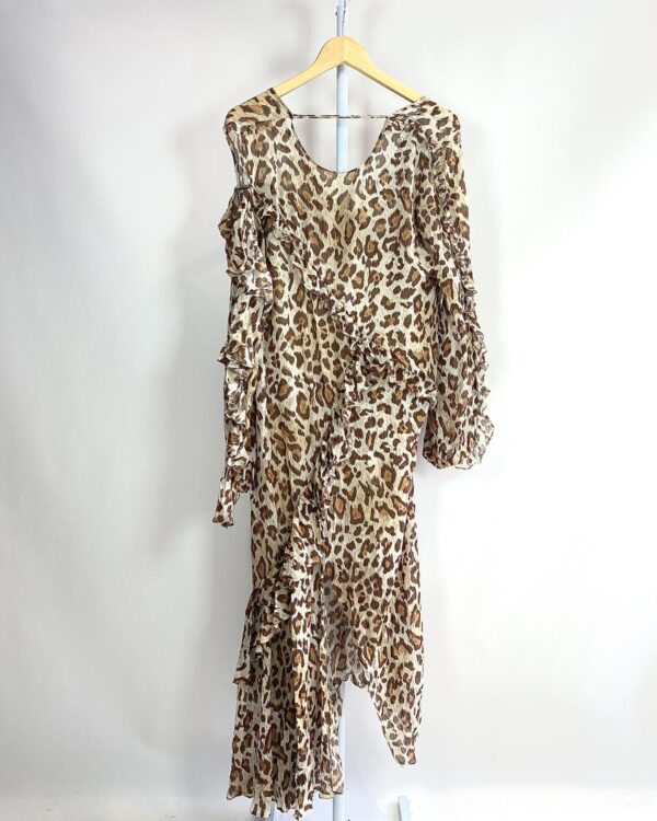 Vestido midi babados estampa onça ANIMALE - 38