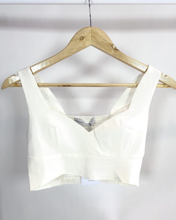 Cropped branco AMARO - PP *nunca usado*