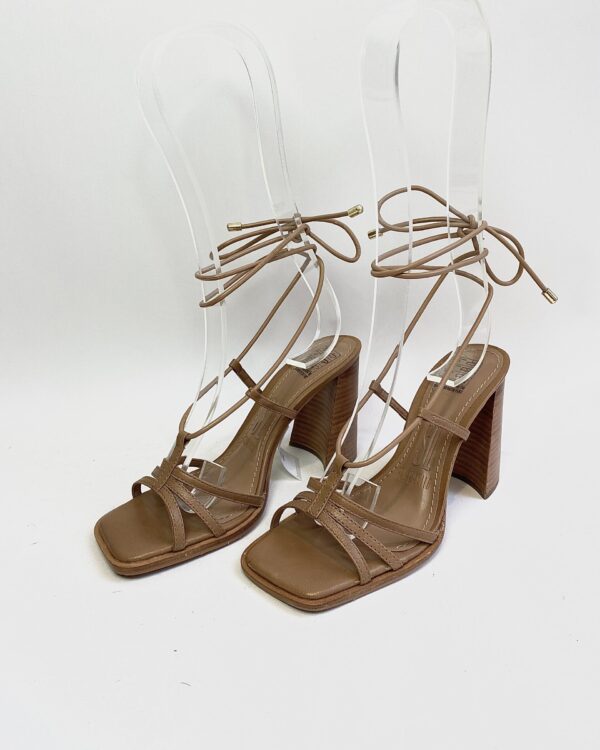 Sandália salto bloco café com leite amarrações SANTA LOLA - 34 - VENDIDO SISTEMA OTO