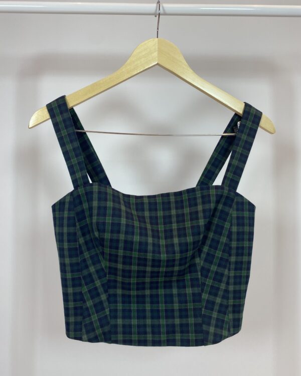 Cropped xadrez tartan azul marinho e verde NV *nunca usado* - M