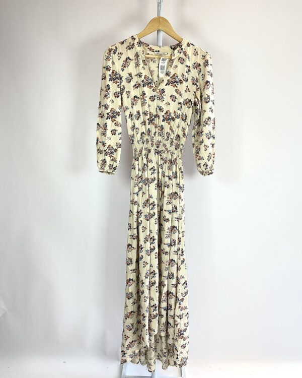 Vestido longo bege estapampa floral AMERICAN EAGLE - PP - VENDIDO SIST OTO