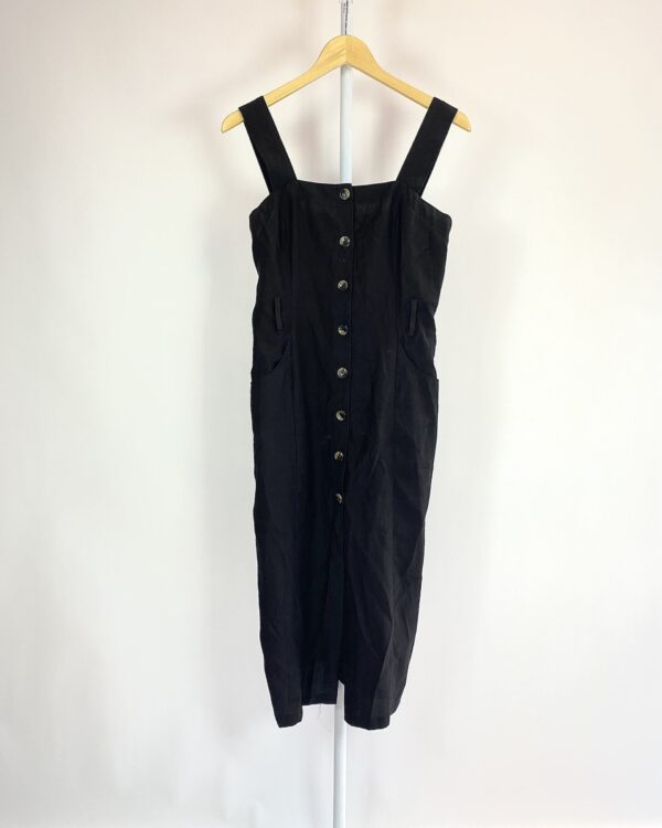 Vestido midi preto botões na frente ZARA - P - VENDIDO SISTEMA OTO