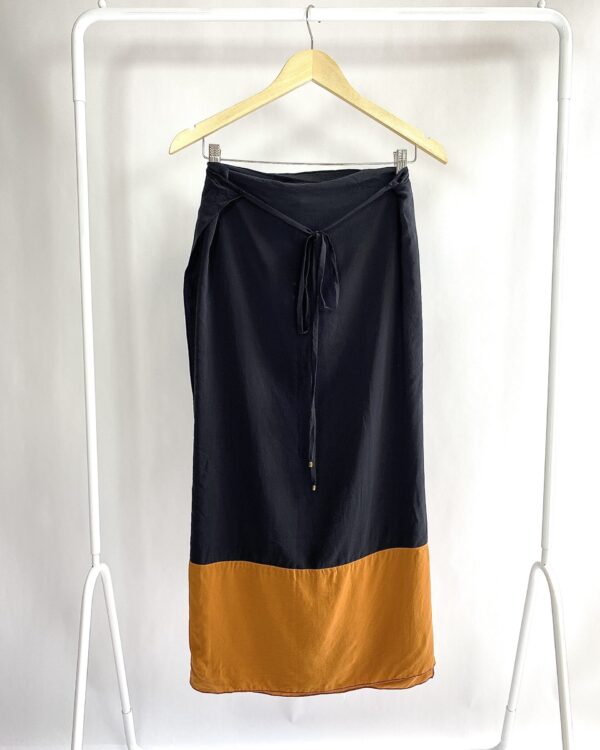 Saia pareô seda preta barra caramelo LENNY NIEMEYER - U