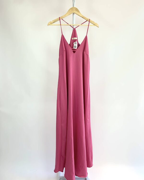 Vestido longo reto fucsia GARNUS - G - VENDIDO SISTEMA OTO