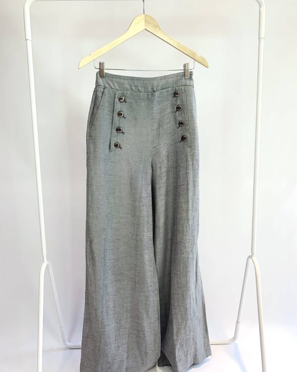 Calça pantalona cintura alta cinza botões na frente ANIMALE - 36 - VENDIDO SISTEMA OTO
