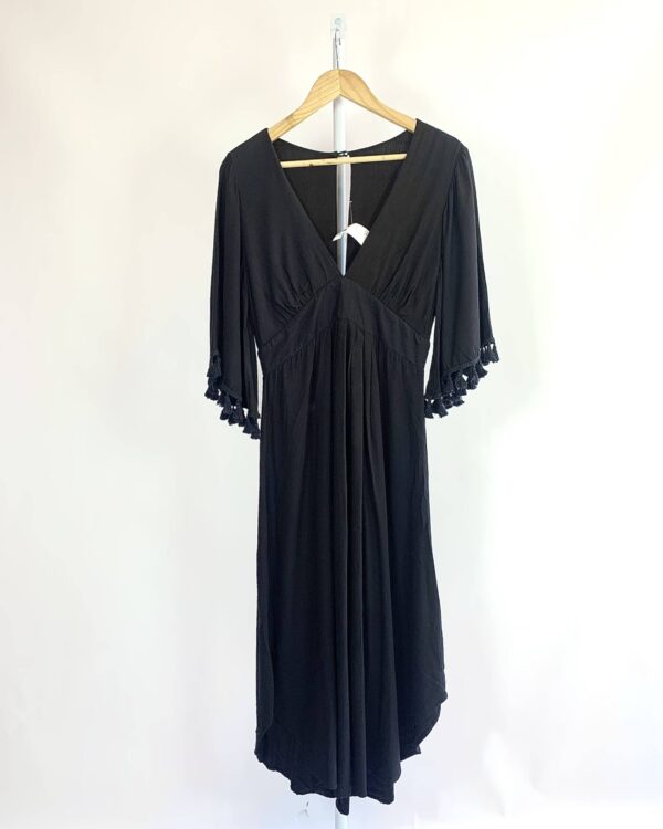 Vestido midi preto FARM - P - VENDIDO SIST OTO