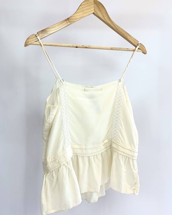 Blusa seda alcinha bege botões na frente ANIMALE - 38 - VENDIDO SISTEMA OTO