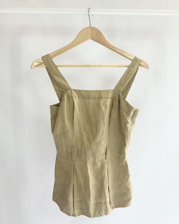 Blusa linho bege faixa cintura A.BRAND - 38 - VENDIDO SISTEMA OTO