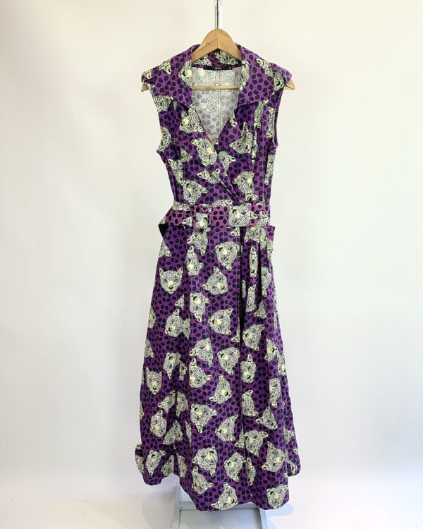 Vestido longo roxo estampa onça EVA - 38