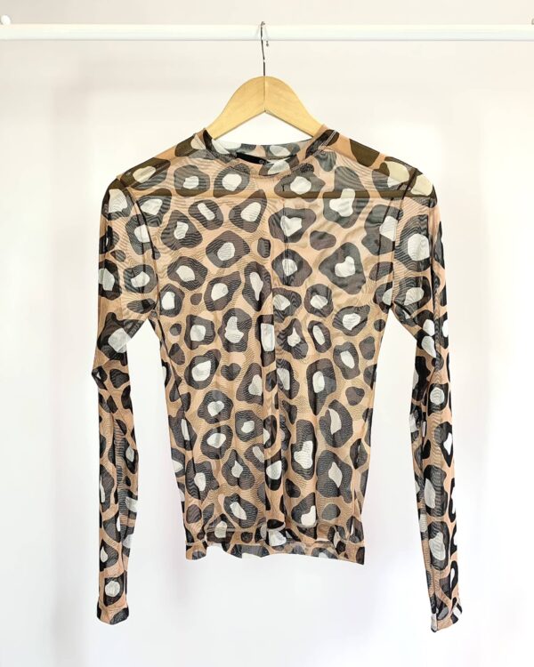Blusa tule estampa onça EVA - P - VENDIDO SISTEMA OTO
