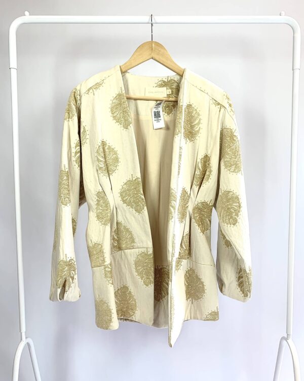 Kimono bege bordados folhas CRIS BARROS - 36