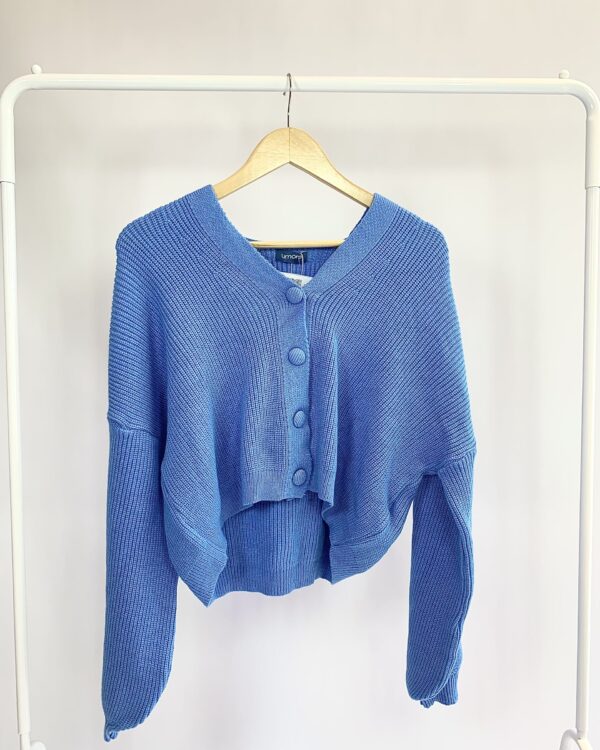 Cardigan tricot azul UMORE  *nunca usado* - G - VENDIDO SIST OTO