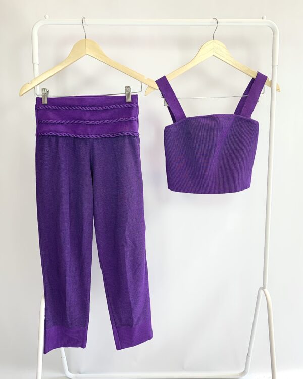 Conjunto calça e top tricot roxo RENATTA GOMES - PP - VENDIDO SIST OTO