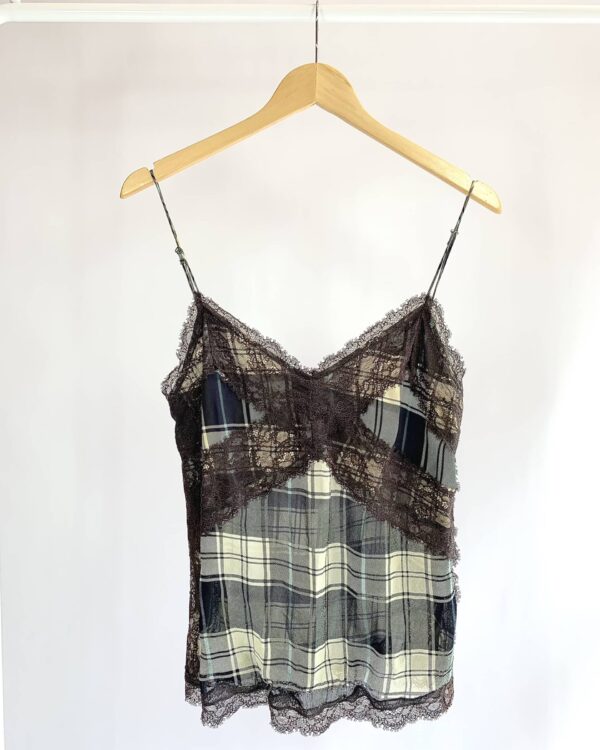 Regata quadriculada de seda ANIMALE - 38 - VENDIDO SISTEMA OTO