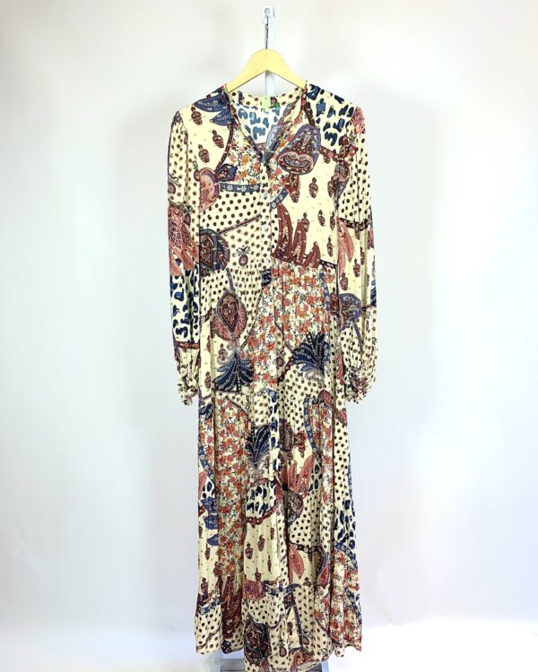 Vestido chemise off estampa mandala poás lurex FARM - P