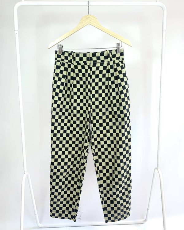 Calça alfaiataria quadriculada preto e bege ANDREA MARQUES - 38