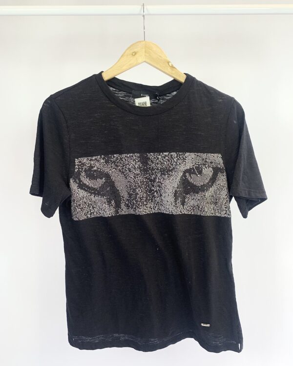 T shirt preta com detalhes de strass ELLUS - P - VENDIDO SISTEMA OTO