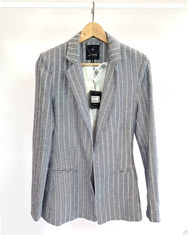 Blazer linho cinza listrada fios de lurex DUDALINA - 36 (nunca usado) VENDIDO SISTEMA OTTO