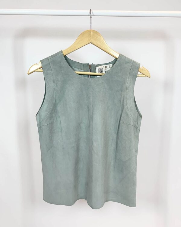 Blusa manga curta cinza camurça AMITZ - 38 - VENDIDO SISTEMA OTO