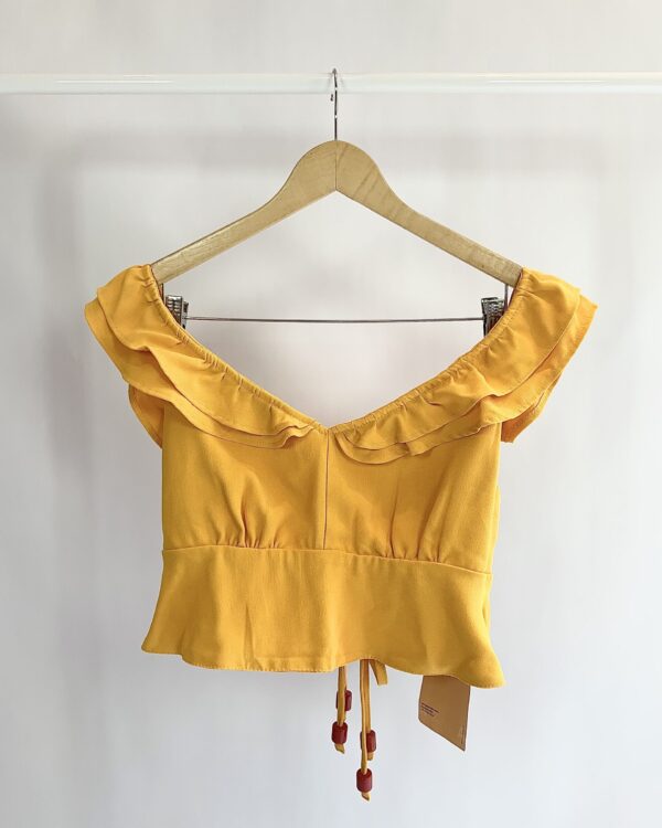 Cropped transpassado amarelo AHKA - M ( nunca usado)