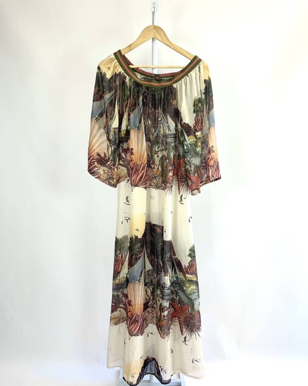 Saída de praia longa transparência estampa fundo do mar CEA + AGUA DE CÔCO - M - VENDIDO SISTEMA OTO