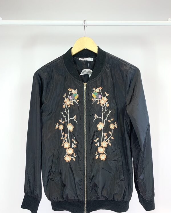 Bomber preta com bordado estamp AQUAMAR - M - VENDIDO SIST OTO