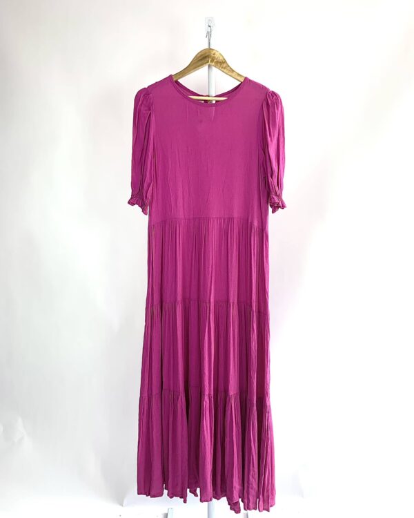 Vestido longo rosa fucisia GIO - P - VENDIDO SIST OTO