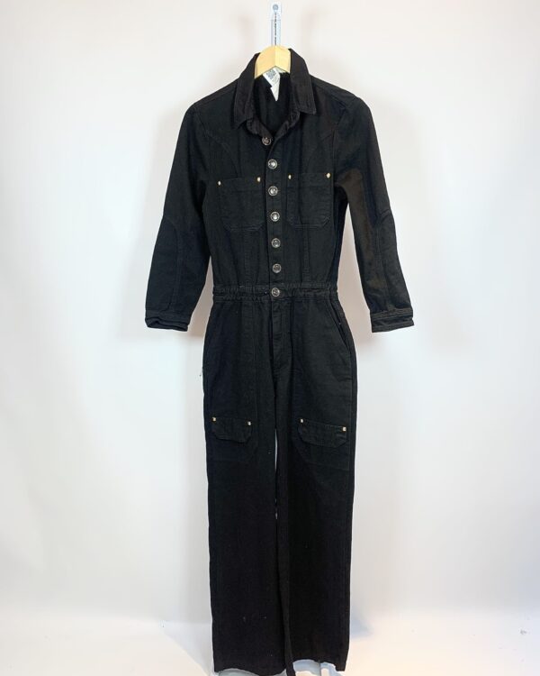 Macacão sarja preto detalhe botões NV - PP