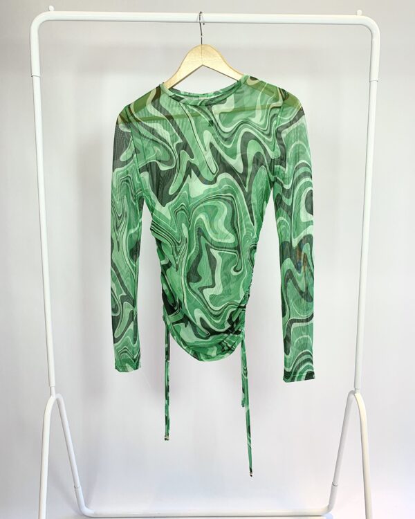 Blusa com estamp verde transparente DUOX - P - VENDIDO SISTEMA OTO