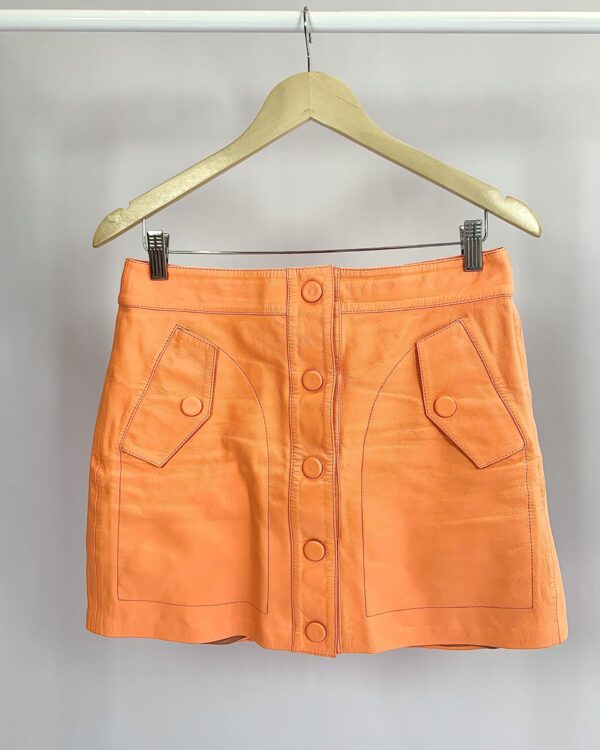 Saia couro curta laranja JULIANA SANMARTIN - 38 - VENDIDO SISTEMA OTO