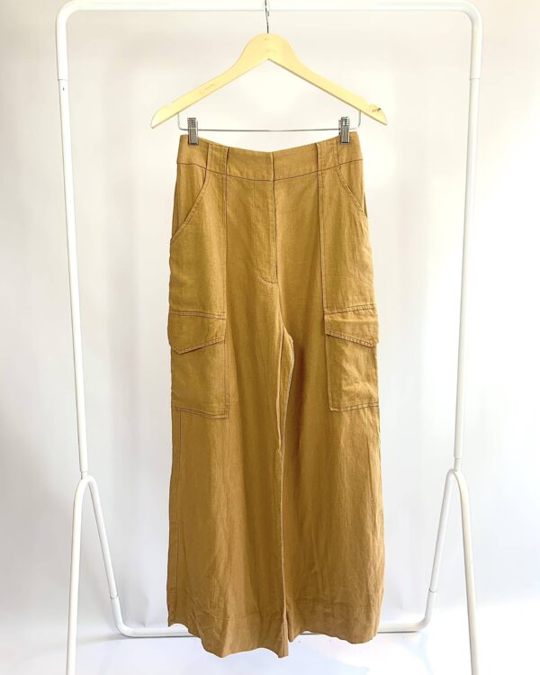 Calça pantalona cargo caramelo viscolinho DRESS TO - 38 VENDIDO SISTEMA OTO