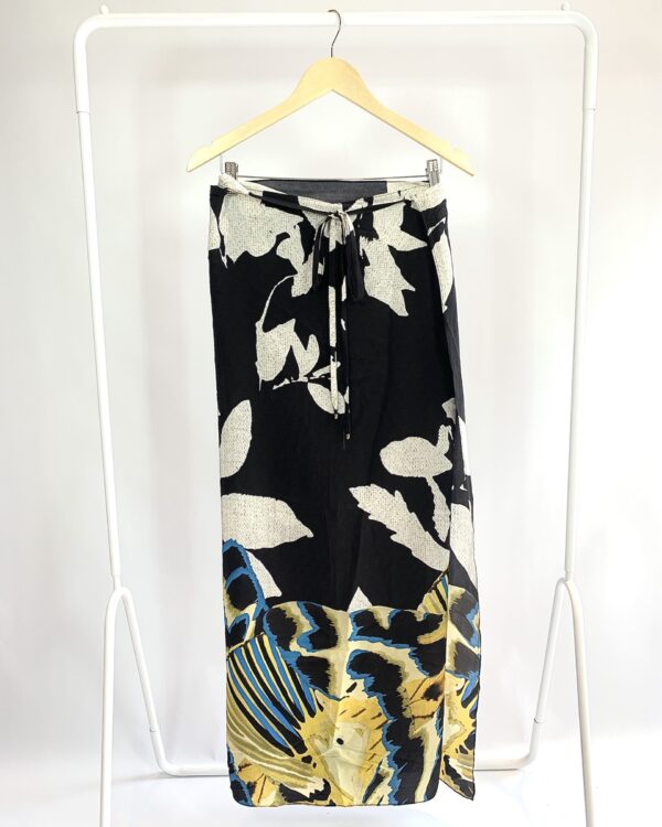 Saia estamp preta com detalhes de estamp seda LENNY NIEMEYER - UNICA