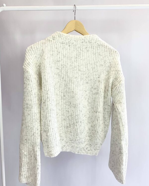 Casacao tricot mescla off manga flare RAFFA - M - VENDIDO SISTEMA OTO