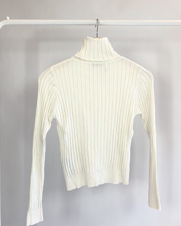 Blusa tricot canelado gola alta off ZARA - G