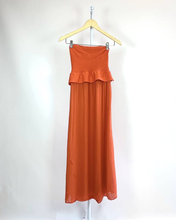 Vestido midi laranja CRIS BARROS - 38 - vendido sistema oto