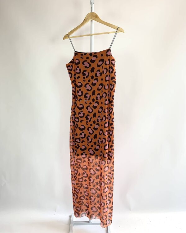 Vestido midi tule laranja animal print I DRESS - G