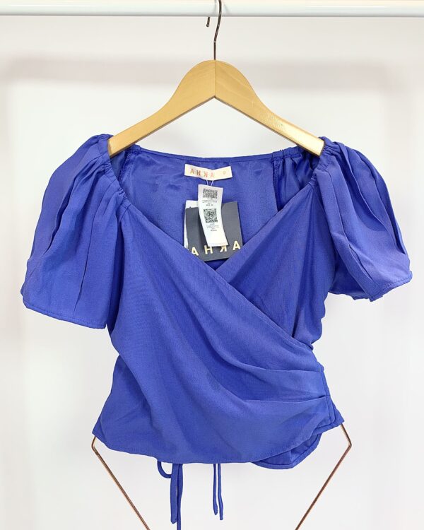 Cropped transpassado azul AHKA - P ( nunca usado)