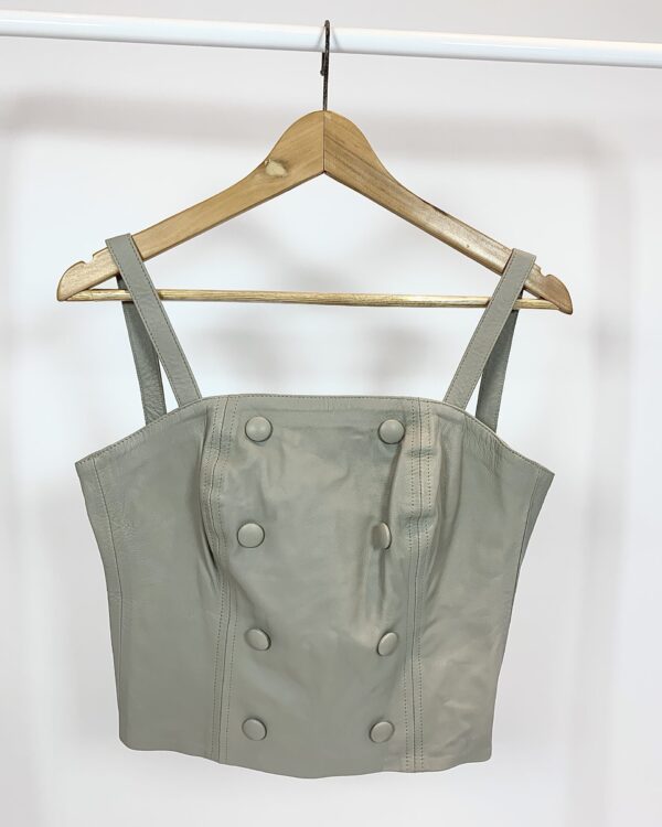 Cropped cinza em couro EVA SPINELI- P