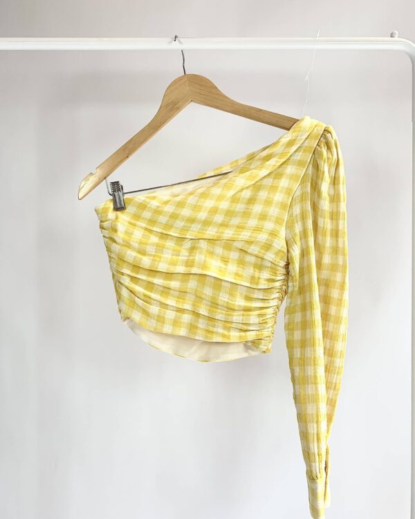 Blusa amarela quadriculada ZARA - PP - VENDIDO SIST OTO