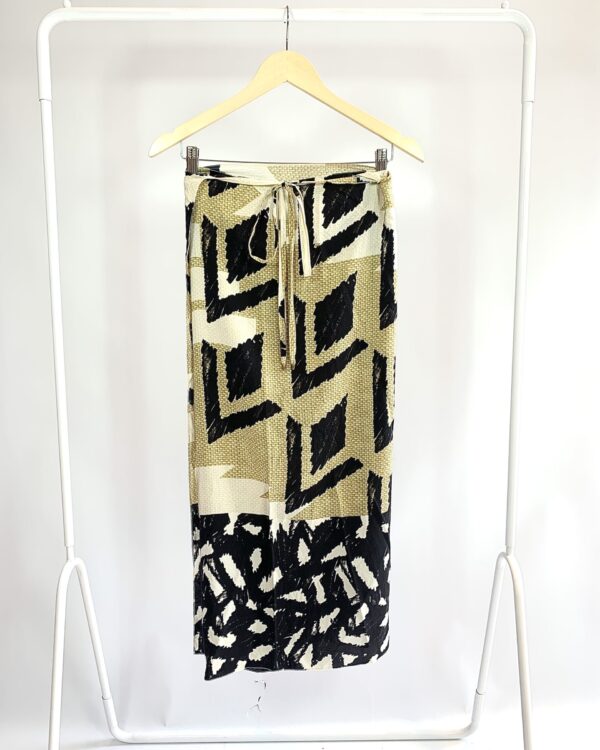 Saia estamp bege com detalhes de estamp seda LENNY NIEMEYER - UNICA