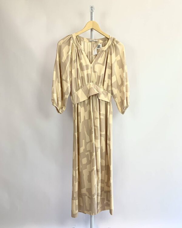 Vestido midi bege com estamp CORTELLE - P - VENDIDO SISTEMA OTTO