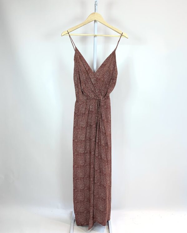 Vestido longo marrom com estamp VIX - G - VENDIDO SIT OTO